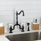 Kingston Brass Bridge Kitchen Faucet with Brass Sprayer, Oil Rubbed Bronze KS7755PXBS - alternate 2